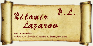 Milomir Lazarov vizit kartica